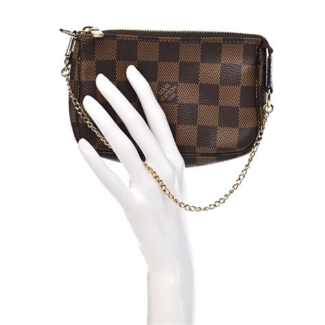 LOUIS VUITTON Damier Ebene Mini Pochette Accessories .